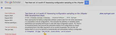 Google Scholar example - list references citing an article
